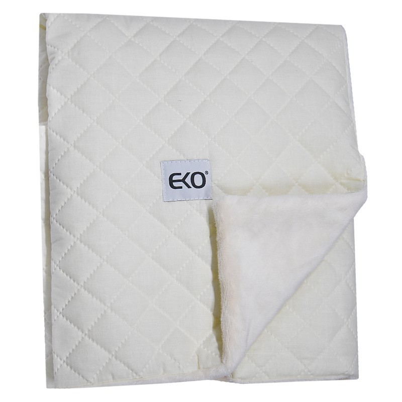 Strickbabydecke mit Plüsch Strickbabydecke mit Plüsch